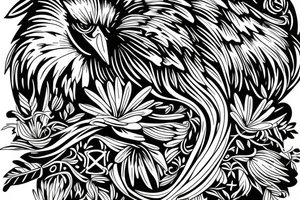 Eagle eating daisy tattoo idea