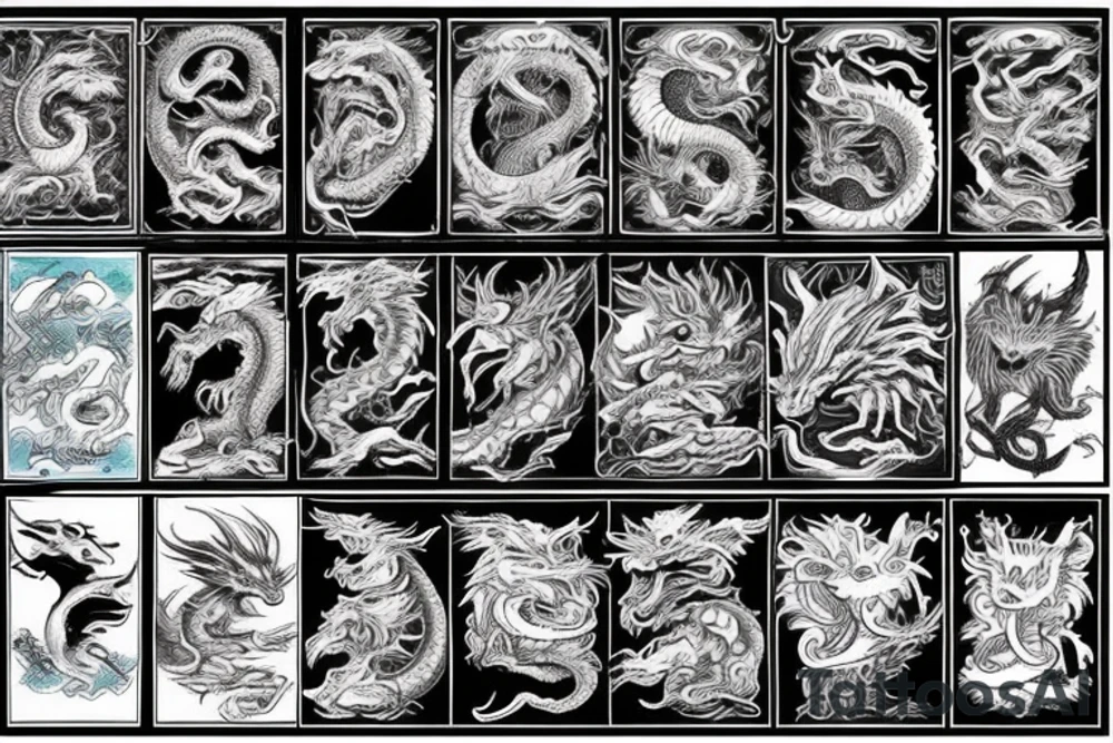 Dragon, tiger, sea tattoo idea