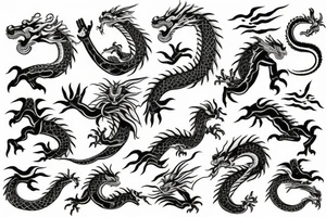 Dragon, tiger, sea tattoo idea