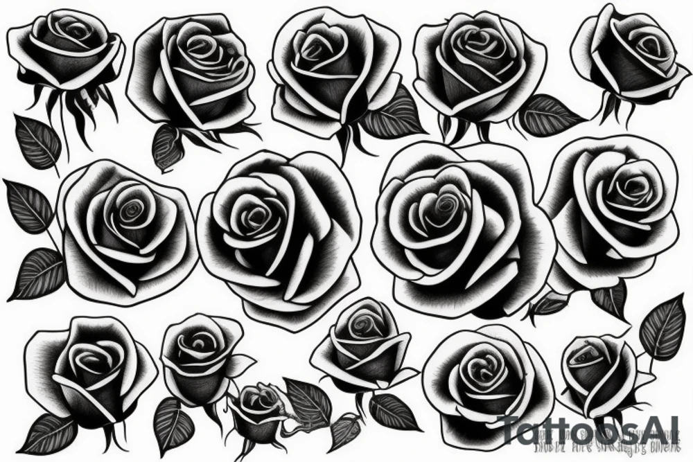 All black rose tattoo idea