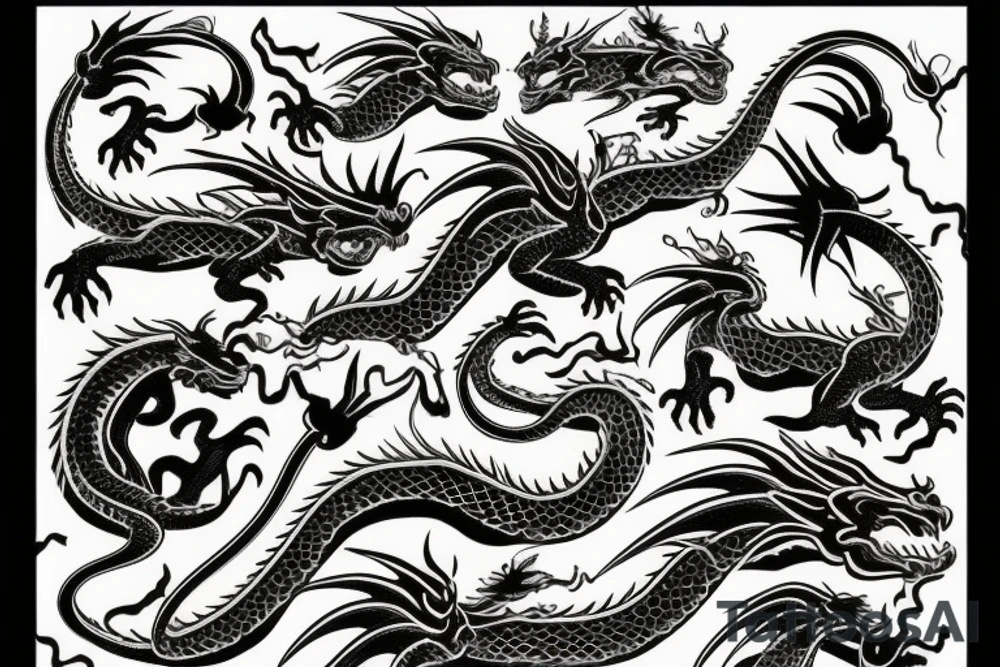 Dragon on sea tattoo idea