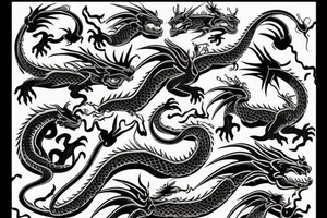 Dragon on sea tattoo idea