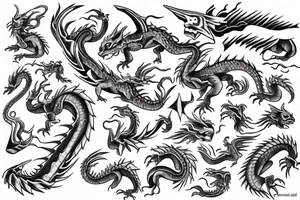Dragon on sea tattoo idea