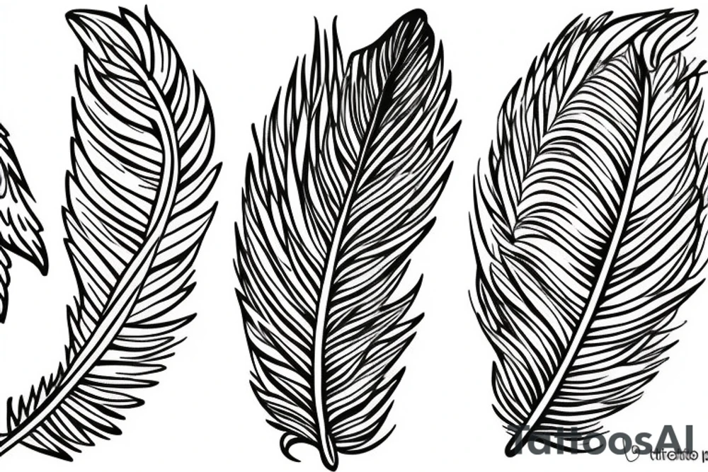 bird wing and feathers tattoo idea