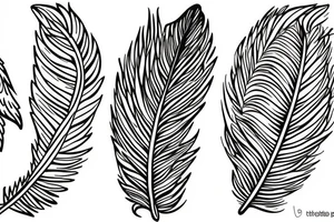 bird wing and feathers tattoo idea