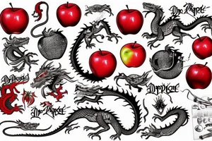 Red Apple eat dragon tattoo idea