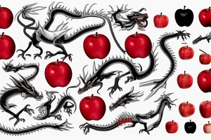 Red Apple eat dragon tattoo idea