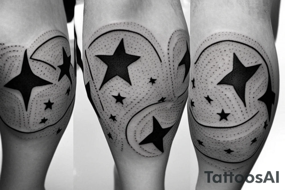 moon and two stars, pintrest style tattoo idea
