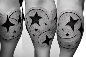 moon and two stars, pintrest style tattoo idea