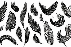 bird wing and feathers tattoo idea