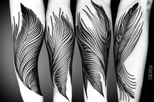 bird wing and feathers tattoo idea