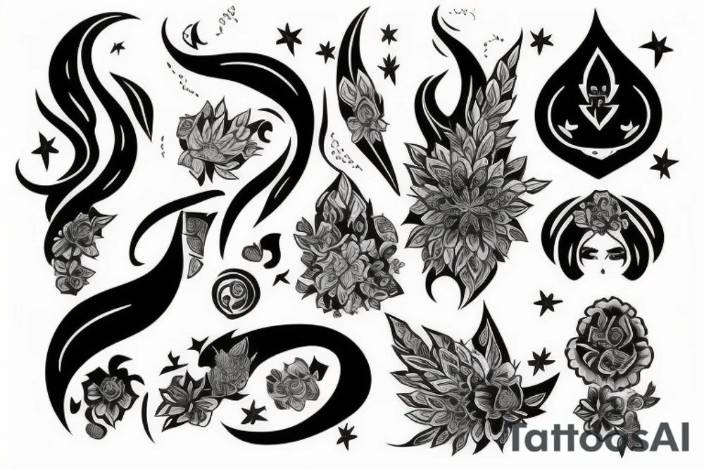 اسکلت کلت گل tattoo idea