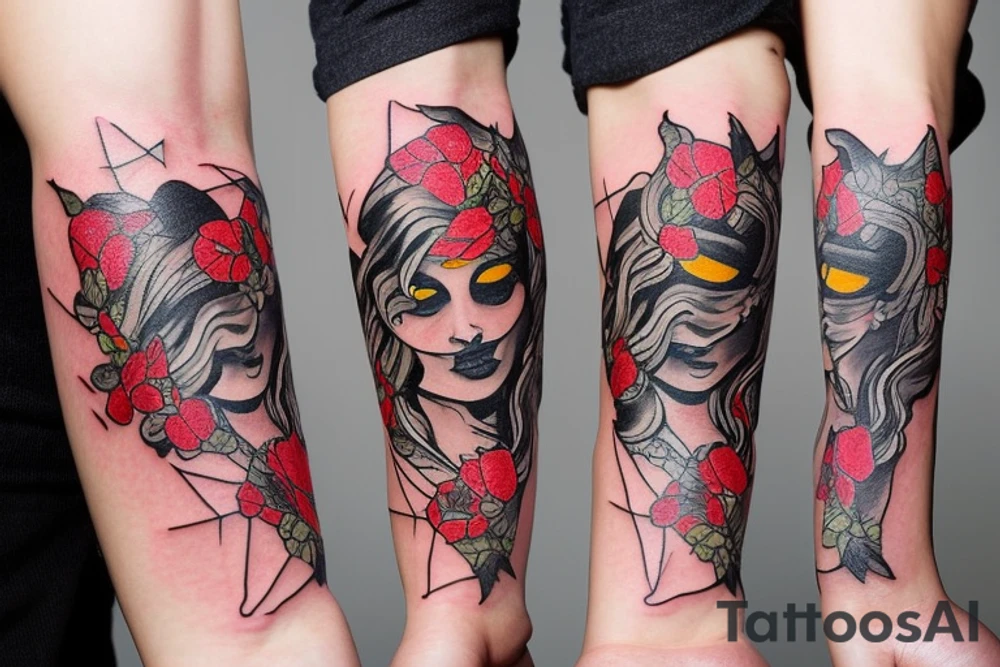 Опасный взгляд волка ,который ждёт жертву tattoo idea