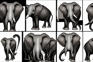 un señor con bigote que esta sentado encima de un elefante en el sahara tattoo idea