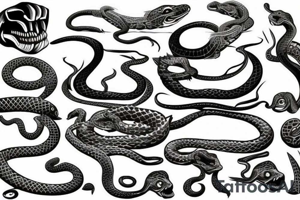 snake wrapped around knife tattoo idea
