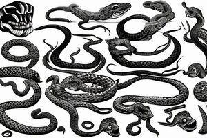snake wrapped around knife tattoo idea