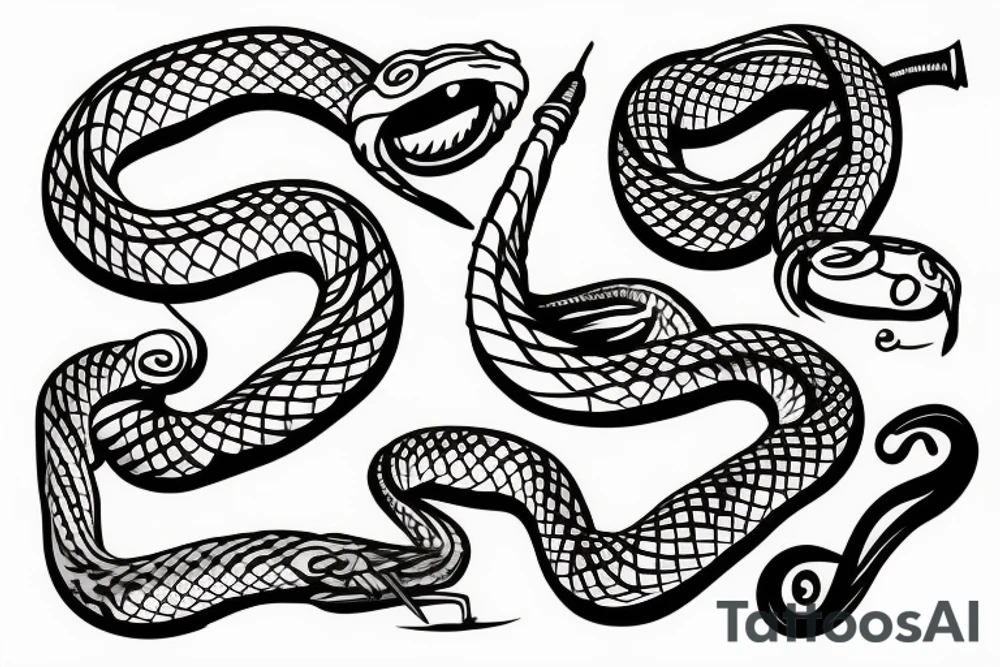 snake wrapped around knife tattoo idea