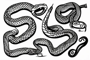 snake wrapped around knife tattoo idea