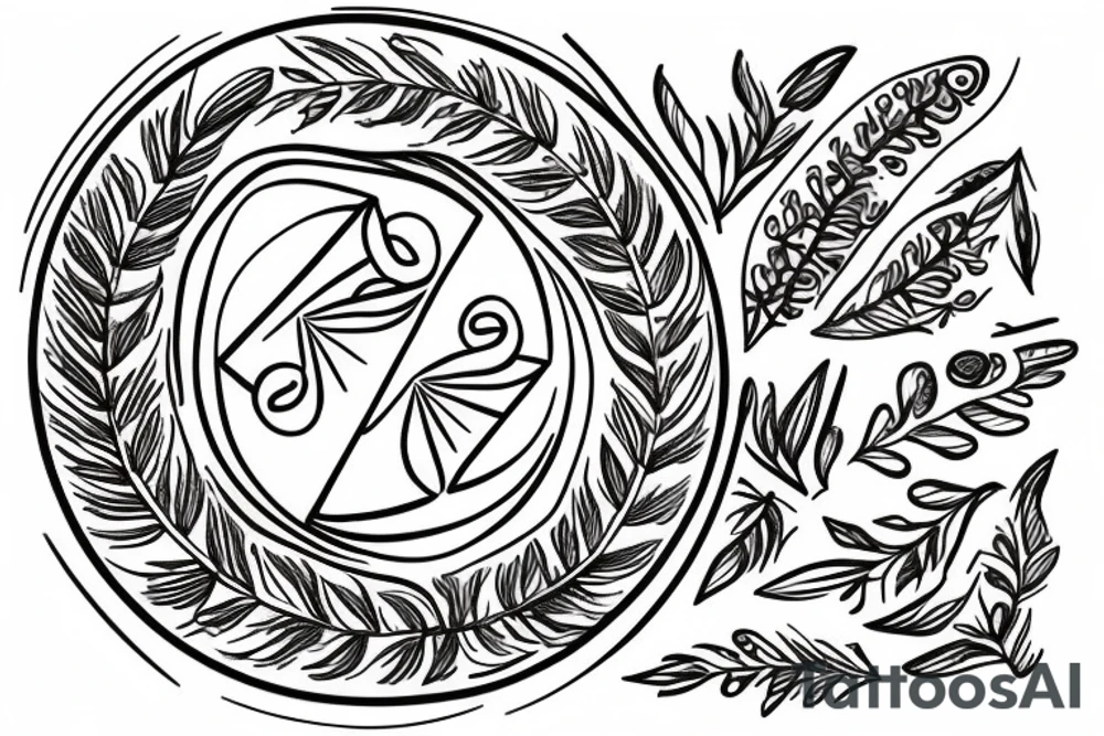 laurel wreath in a circle tattoo idea