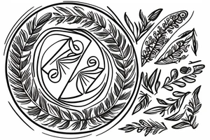 laurel wreath in a circle tattoo idea