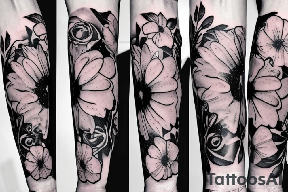 un lampo che si unisce ad una rosa tattoo idea