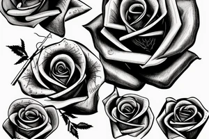 a lightning bolt joining a rose tattoo idea