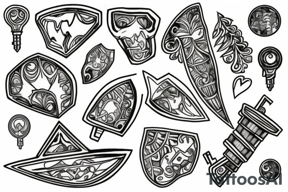 Atrack on titan key with leaved tattoo idea