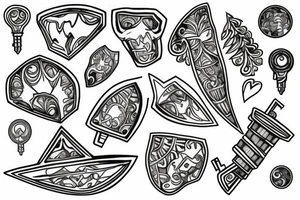 Atrack on titan key with leaved tattoo idea