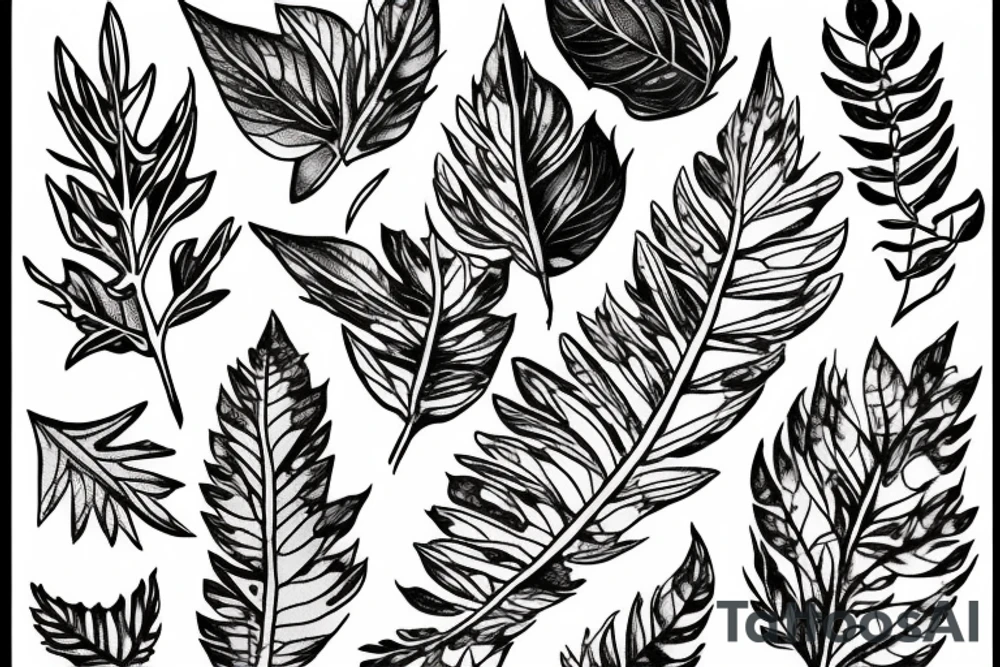 Key with leaves tattoo idea
