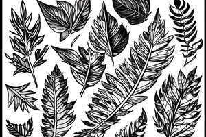Key with leaves tattoo idea