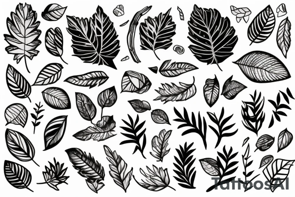 Key with leaves tattoo idea