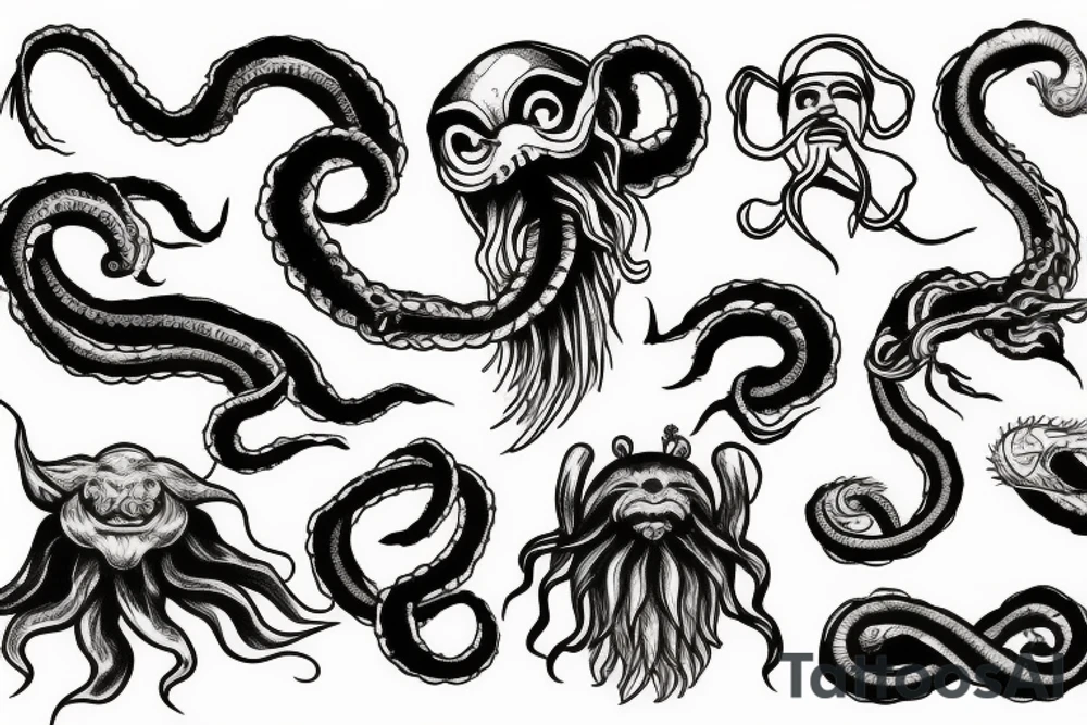 kraken sinking ship tattoo idea