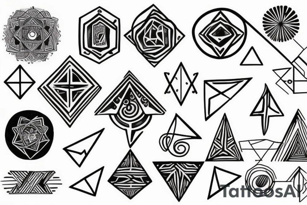 geometric shapes spiritual tattoo idea