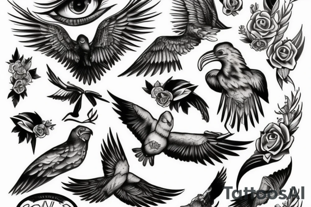 cabeza de un alcon tattoo idea