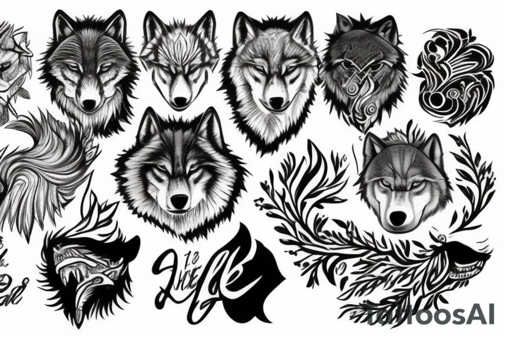 Alphah wolf on the sun tattoo idea