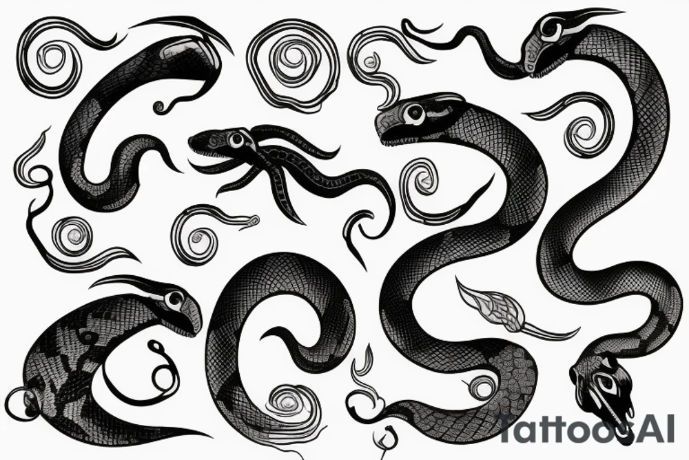 Black snake tattoo idea