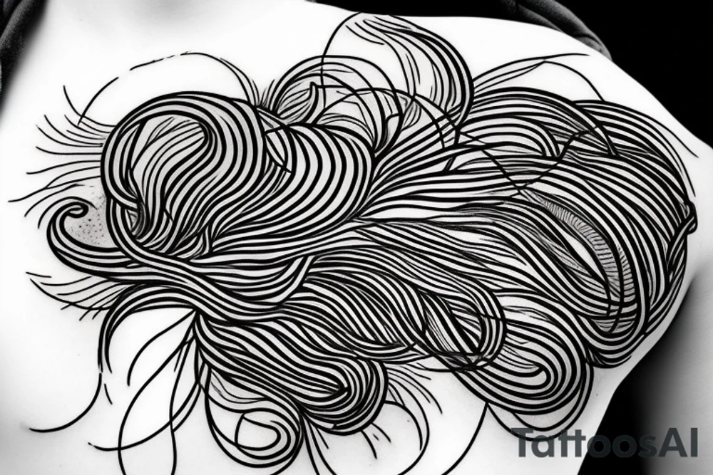 Black tendrils reaching into brain protected by shield tattoo idea