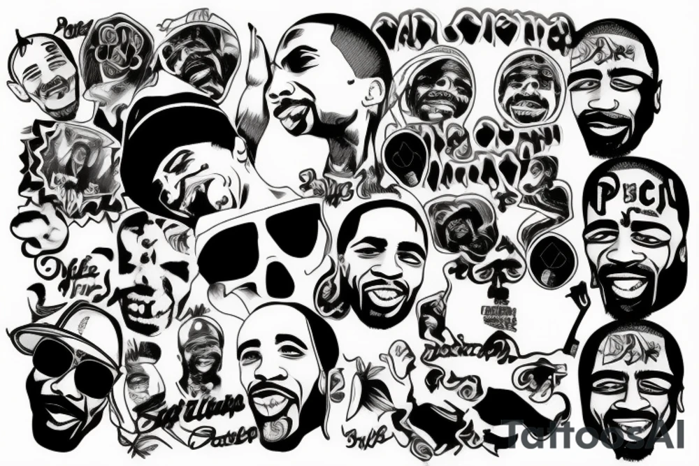 2pac smiling tattoo idea
