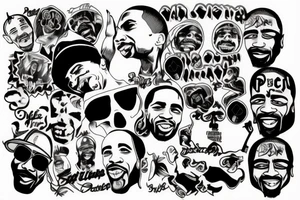 2pac smiling tattoo idea