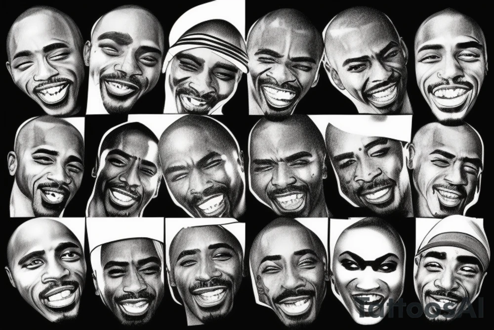 2pac smiling tattoo idea