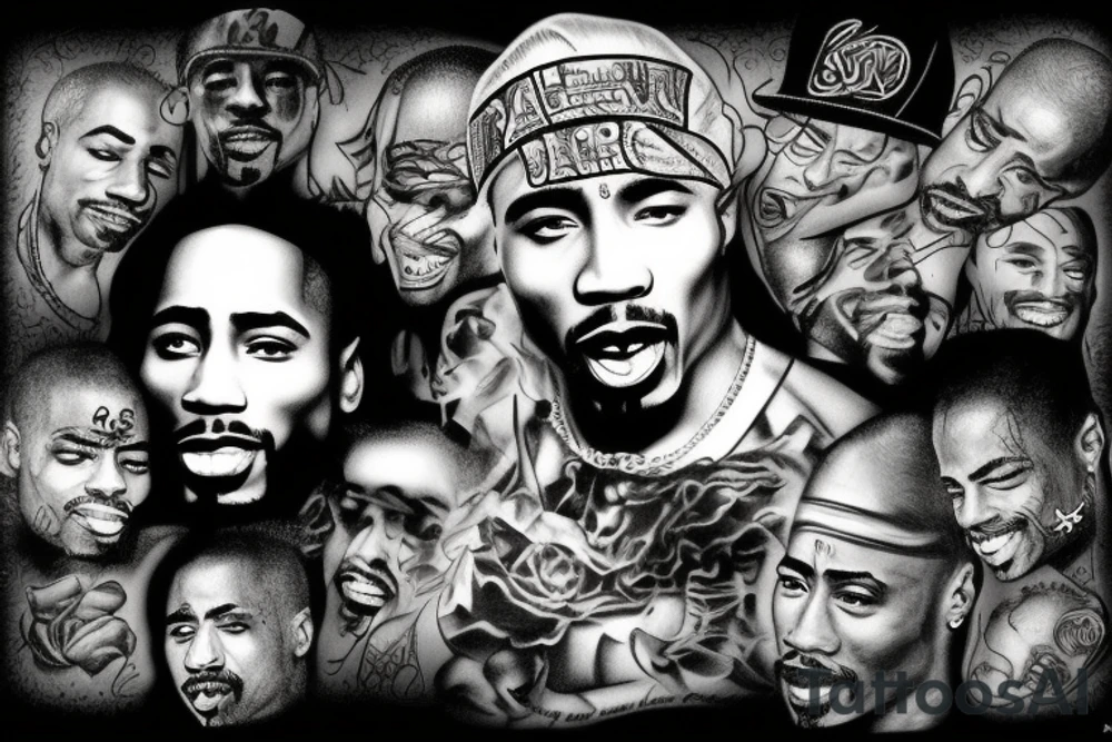 2pac smiling tattoo idea