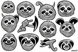 sloth sticks out his finger tattoo idea