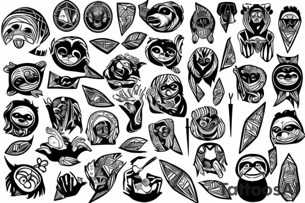 sloth sticks out his finger tattoo idea