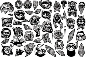 sloth sticks out his finger tattoo idea