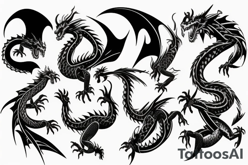 Dragon and knife tattoo idea