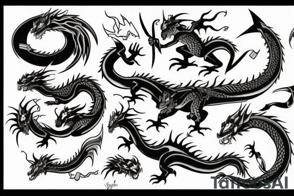 Dragon and knife tattoo idea