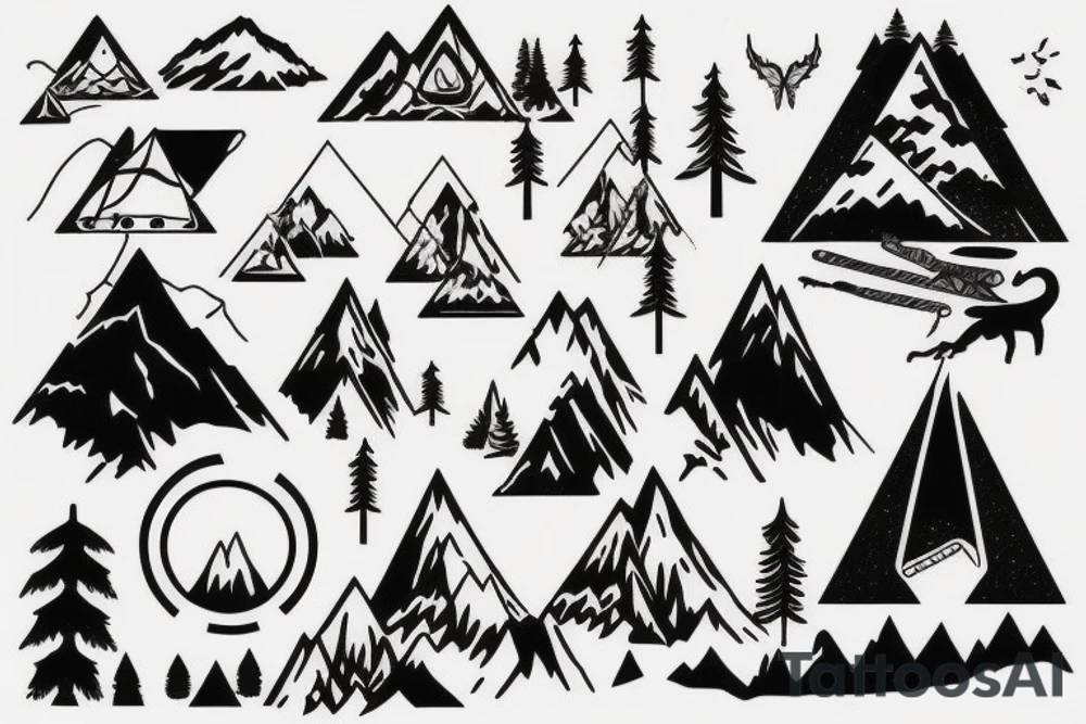 camping trip with climbing mountains tattoo idea camping trip with climbing mountains tattoo idea