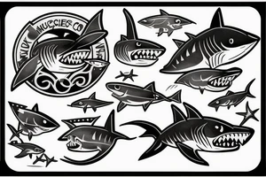 muscle shark tattoo idea