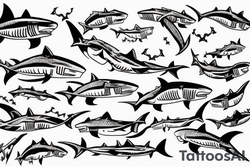 muscle shark tattoo idea
