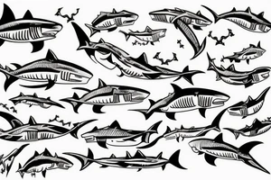 muscle shark tattoo idea